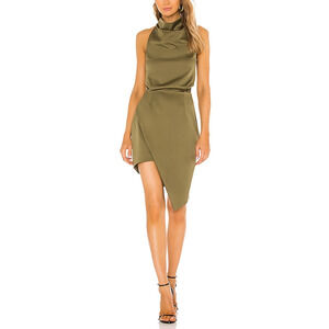 Elliatt 'Camo' Green Satin Dress Size M - NWT